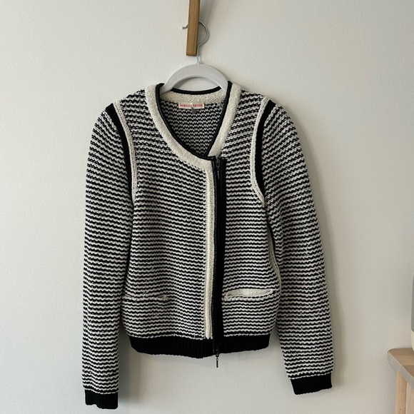 Rebecca Taylor Jackets & Blazers - Rebecca Taylor tweed knit zip-front moto jacket